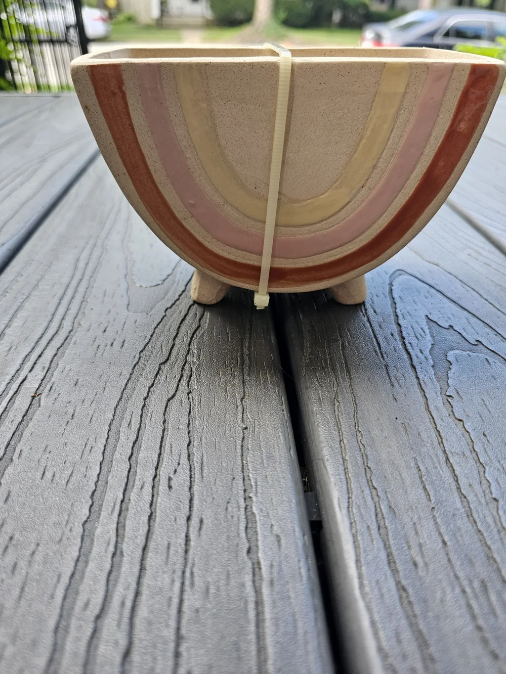 Sonoma Handcrafted Rainbow Ceramic Planter - Pink & Cream